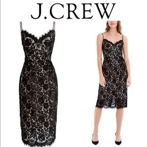 JCrew Guipure Black Lace and cream dress Size 6